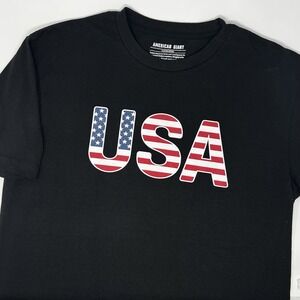 American Giant Flag Collection Shirt Short Sleeve USA American Made Black Large